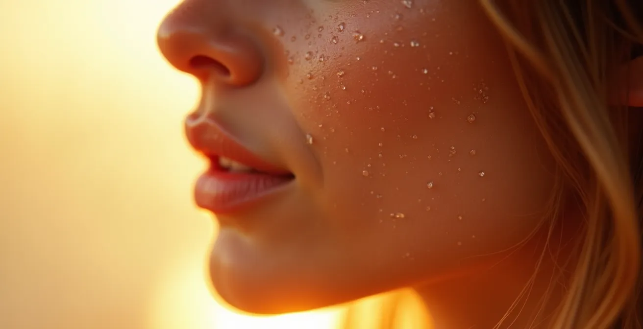 Image d'une femme avec une peau lumineuse et hydratée, montrant les bénéfices de l'acide hyaluronique pour la beauté cutanée