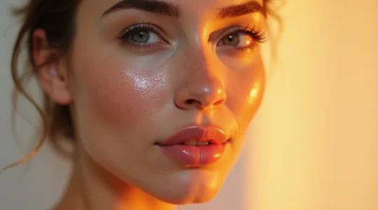 Femme souriant après épilation laser définitive avec peau lisse et brillante, comparaison avant-après illustrée