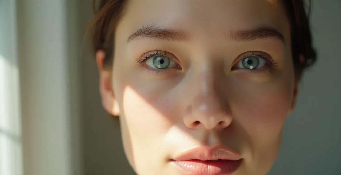Visage féminin détendu et lumineux illustrant l'effet rajeunissant de la toxine botulique