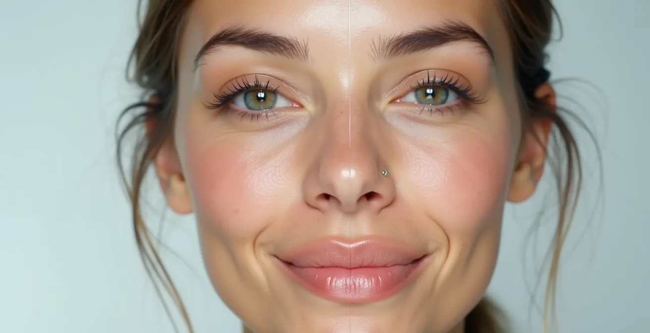 Femme pratiquant les exercices de yoga du visage pour tonifier les muscles zygomatiques et obtenir un sourire plus radieux.