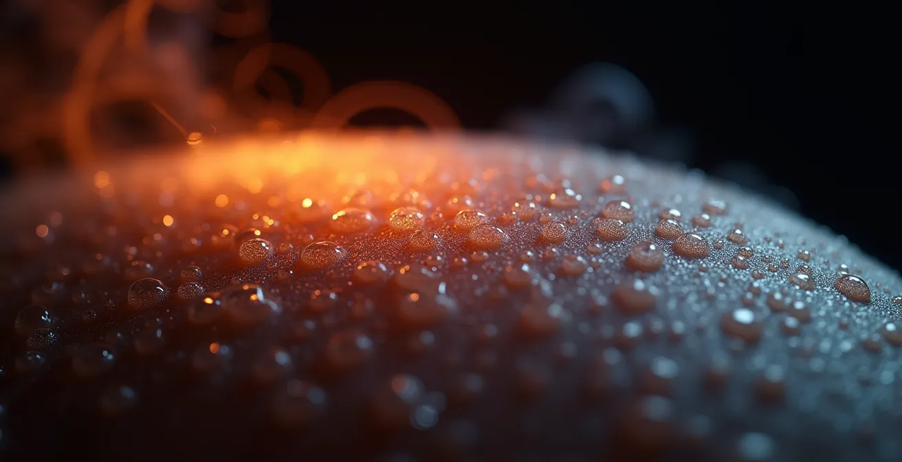 Illustration macro du mécanisme de la radiofréquence sur les fibres de collagène