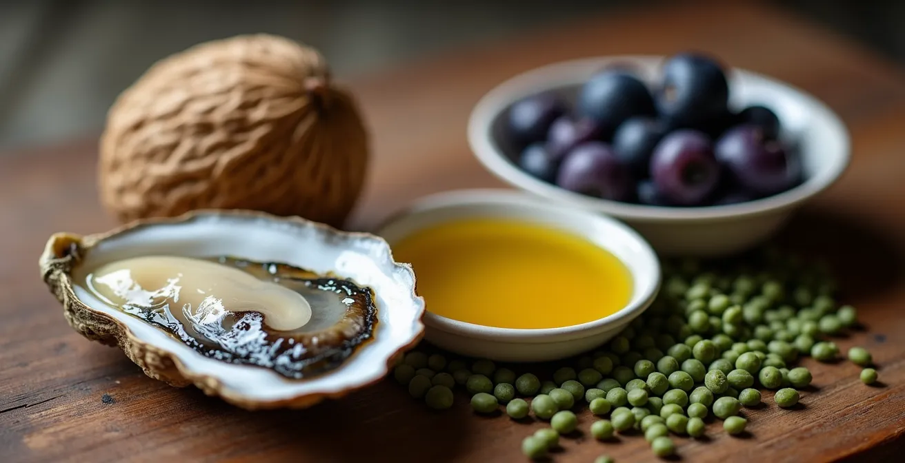 Composition artistique de super-aliments français bénéfiques pour la peau