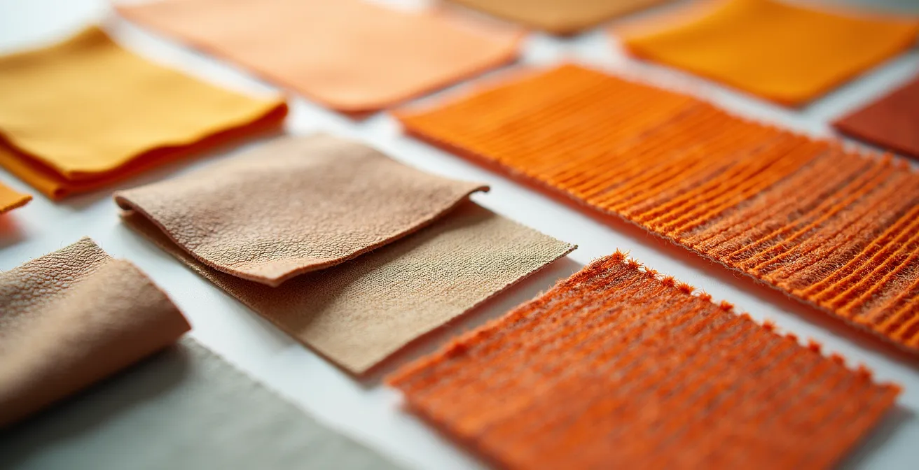 Échantillons de nouveaux textiles durables et matières innovantes en laboratoire